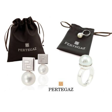 Conjunto de pendientes y anillo ajustable  "Guxtex"  PERTEGAZ