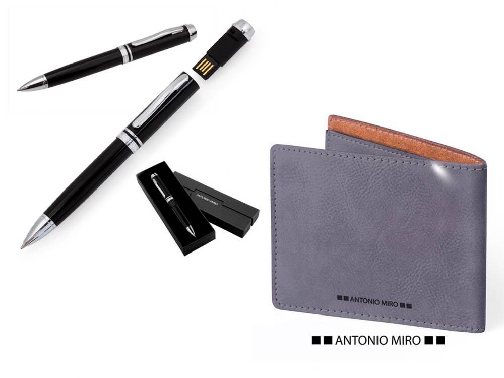 Juego de bolígrafo USB con 8GB y cartera \
