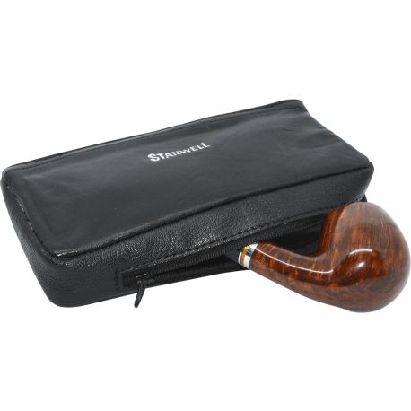 Bolsa para pipa, picadura y accesorios en piel Stanwell, color negro