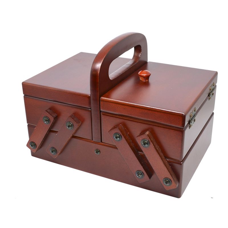costurero marrón de doble compartimento plegable