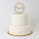 Pack especial bodas - Bonita y cariñosa figura tarta novios y cake tupper madera *Corona* con nombre de los novios