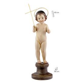  Figura Niño Jesús con CRUZ metal 60cm - Resina alta calidad  pintada a mano