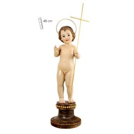  Figura Niño Jesús con CRUZ metal 45cm - Resina alta calidad  pintada a mano